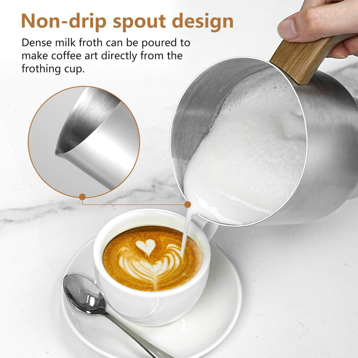 AMZCHEF 8-in-1 milk frother 21-oz capacity suits multiple servings