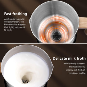 AMZCHEF 8-in-1 milk frother dense froth mode creates rich texture