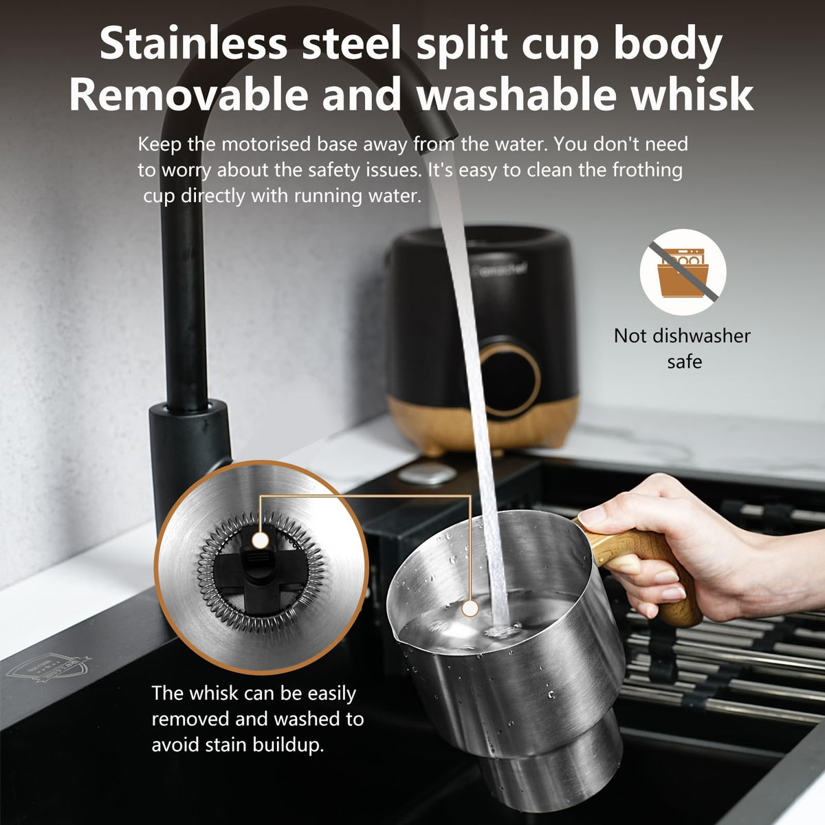 AMZCHEF 8-in-1 milk frother hot chocolate option for cozy drinks