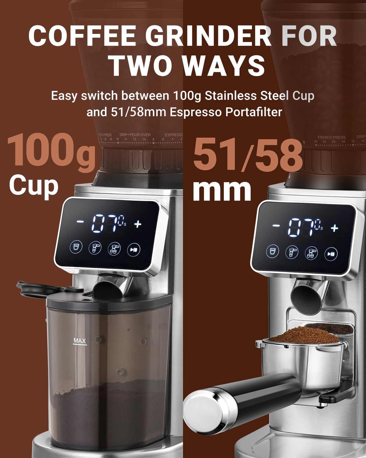 AMZCHEF stainless steel body adds a modern look to your kitchen.