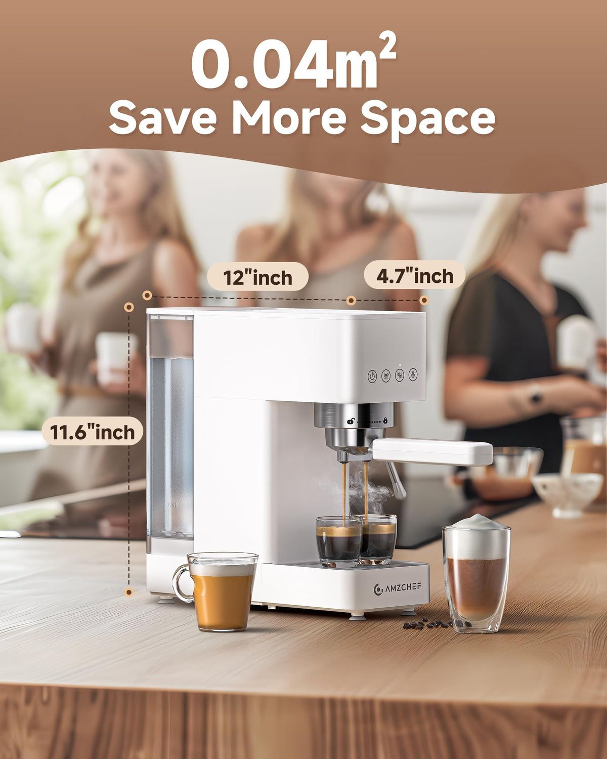 AMZCHEF compact design fits small kitchens and countertops neatly