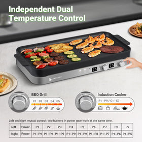 AMZCHEF crystal glass surface cleans easily after cooking.
