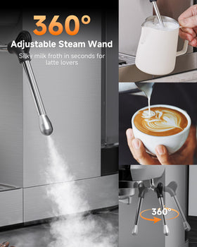 AMZCHEF HD touch screen for easy, precise coffee making.