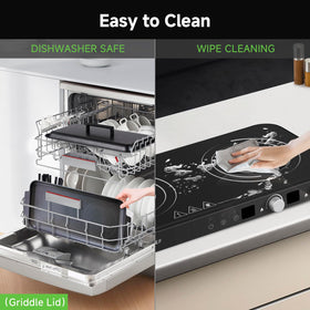 AMZCHEF induction glass surface cleans quickly after cooking sessions.