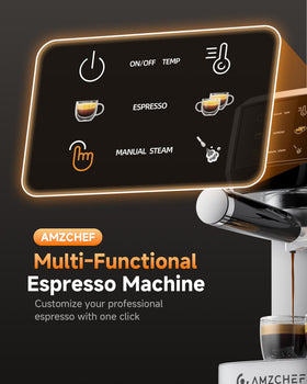 AMZCHEF milk frother 360° wand creates silky microfoam for lattes.