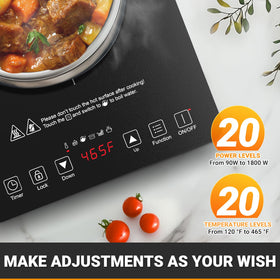 AMZCHEF induction cooktop with 6-8 inch heating coil for fast heat