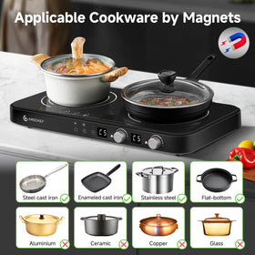 AMZCHEF removable griddle pan delivers versatile cooking and easy cleaning.