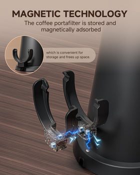 AMZCHEF grinder with LED lighting for improved visibility during grinding.