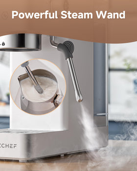 AMZCHEF steam milk frother 360-degree rotation supports latte art at home