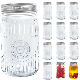 Amzcku 32oz vintage mason jar wide mouth with lid for easy pouring and storage.