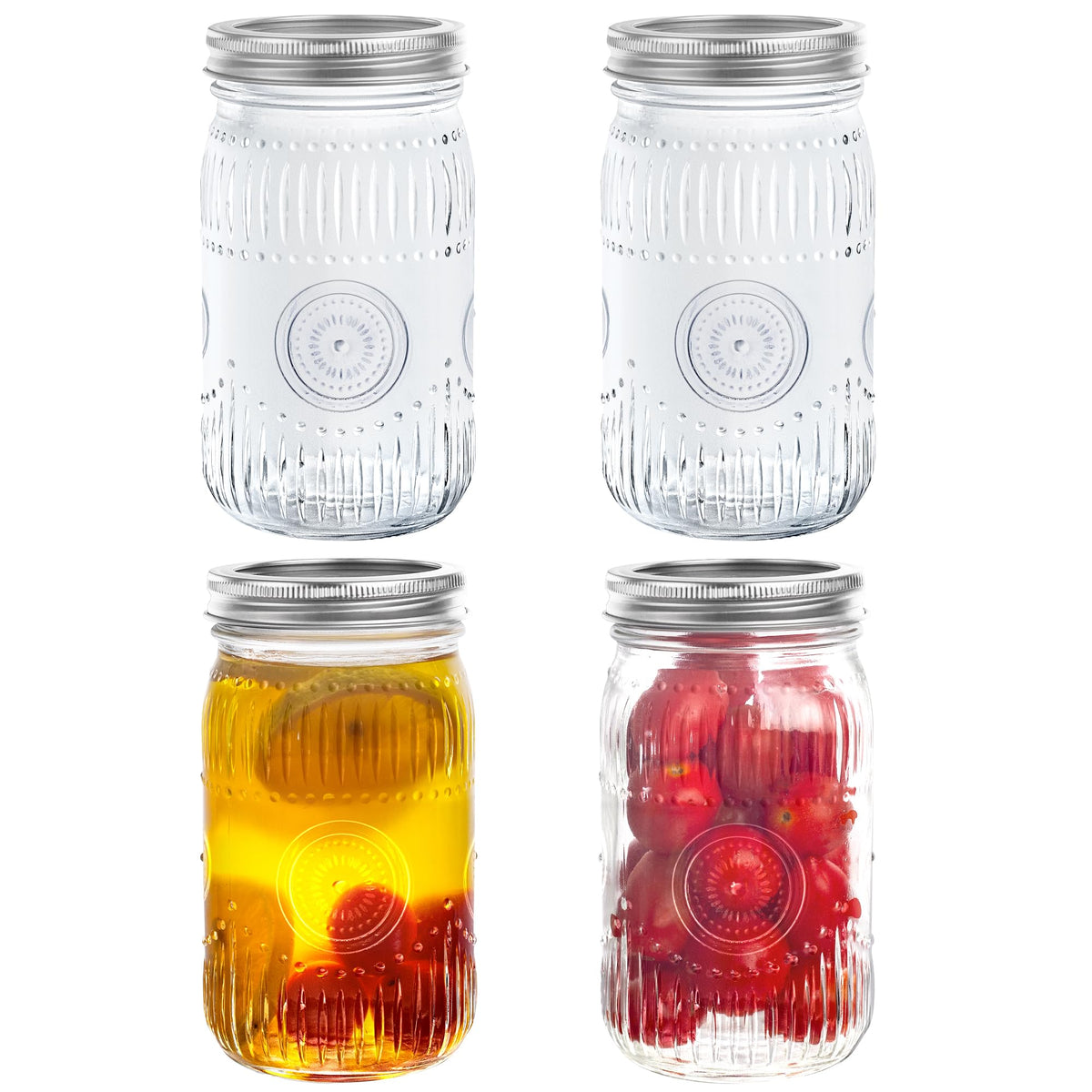 Amzcku 32oz vintage mason jar with lids for secure storage.