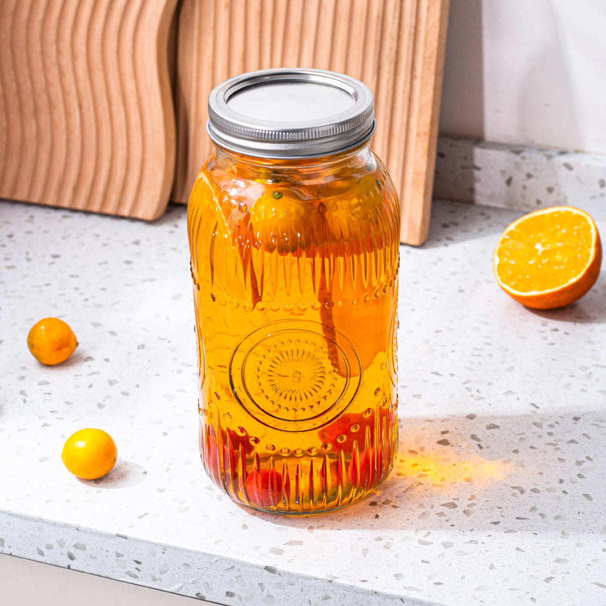 Amzcku 64oz jar capacity fits spices, candies, or tea