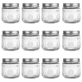 Amzcku 8oz vintage mason jar with lids for secure storage
