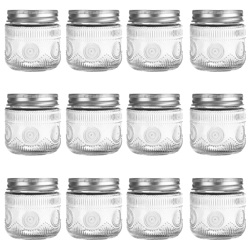 Amzcku 8oz vintage mason jar with lids for secure storage
