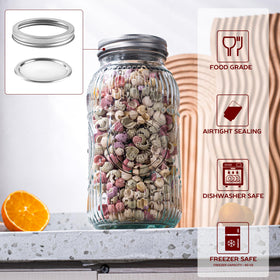 Amzcku clear glass 64oz jar ideal for pantry organization