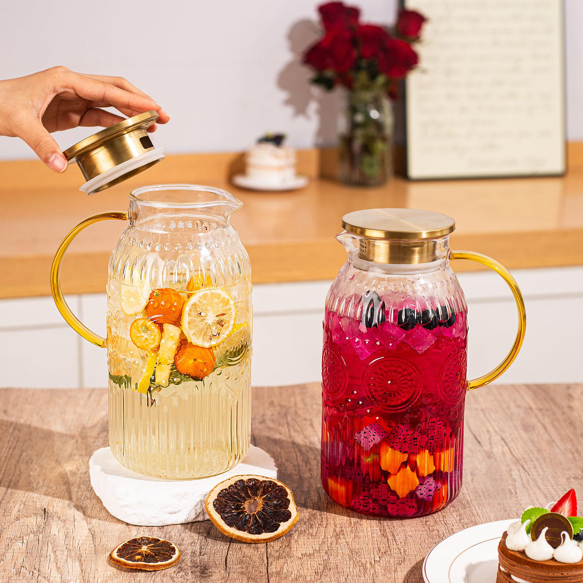 Amzcku heat-resistant glass pitcher suitable for hot or cold drinks