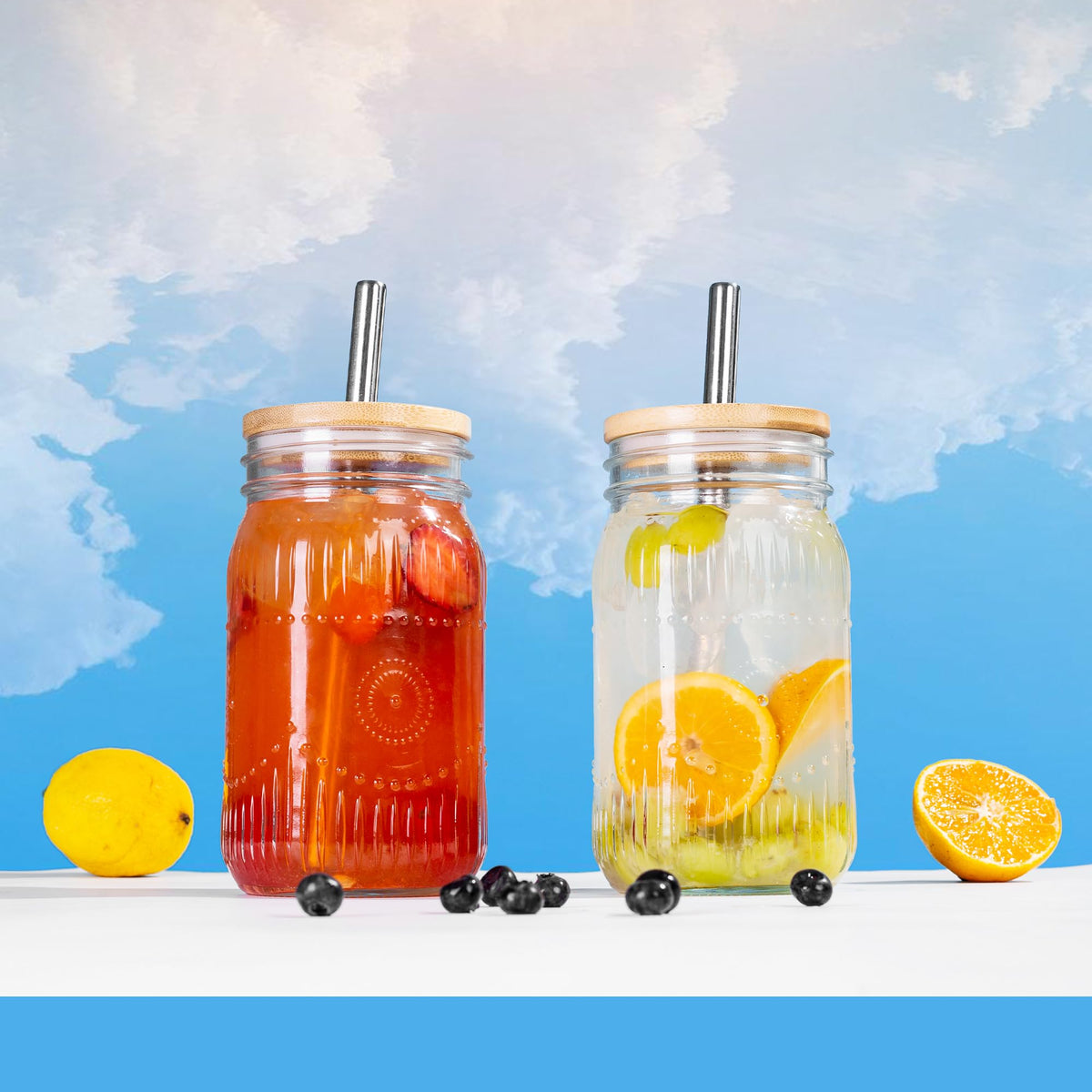 Amzcku 32oz jar for boba tea and other large beverages.