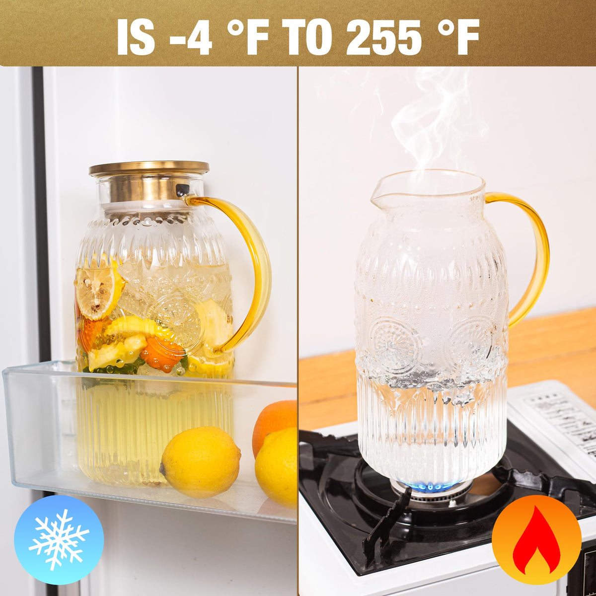Amzcku lemonade and iced tea pitcher for refreshing drinks
