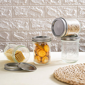 Amzcku pantry storage ideas with a 16oz jar for spices, candies, and tea.
