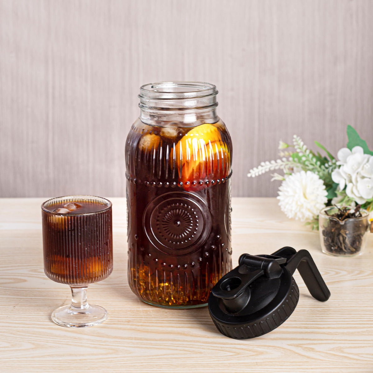 Amzcku fluted design adds rustic charm to any table setting.