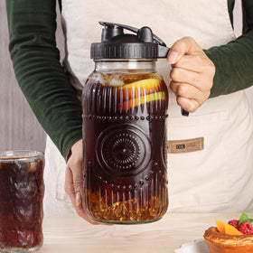 Amzcku vintage jar pitcher ideal for serving iced tea and juice.