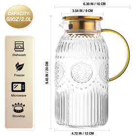 Amzcku pitcher with stainless steel lid for a clean finish
