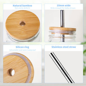 Amzcku reusable stainless steel straws included with the 32oz jars.