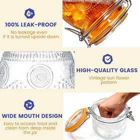 Amzcku sugar storage jar showing easy scoopable interior.