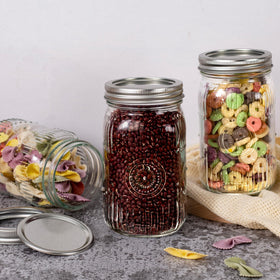 Amzcku sunflower pattern jar enhances pantry display with vintage charm.