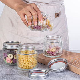 Amzcku fluted design mason jar enhances vintage decor vibes