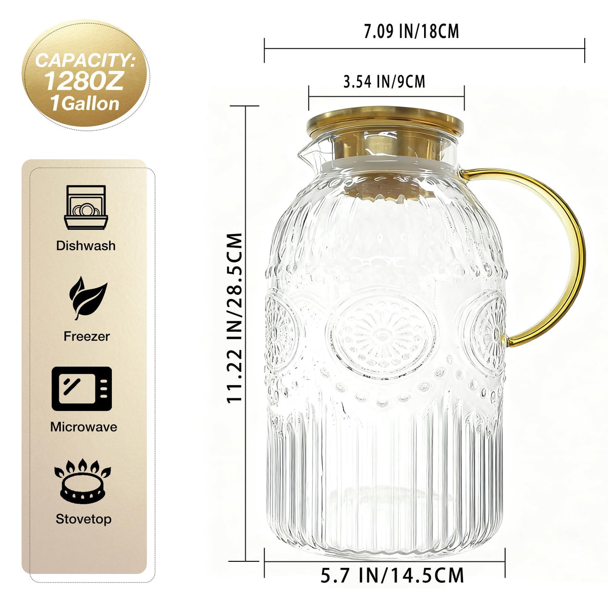 Amzcku vintage fluted design adds charm to table settings.