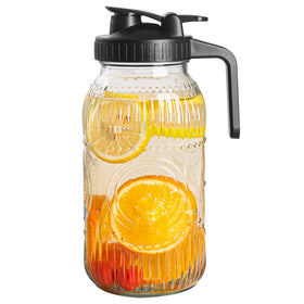 Amzcku vintage half-gallon pitcher with wide mouth lid for easy filling and daily use.
