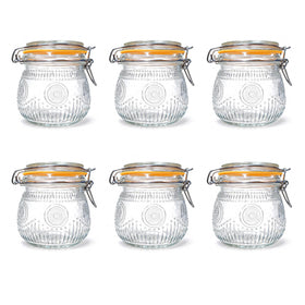 Amzcku 16oz wide mouth vintage mason jar front view with airtight lid for pantry organization.