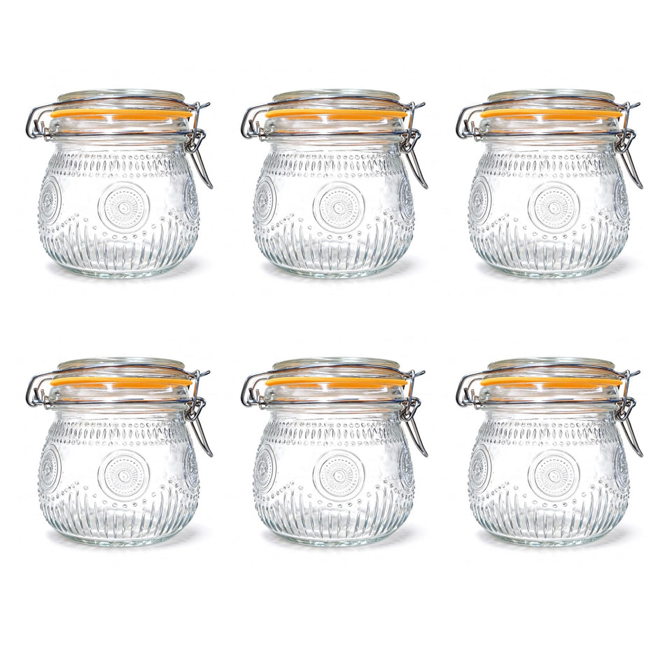 Amzcku 16oz wide mouth vintage mason jar front view with airtight lid for pantry organization.