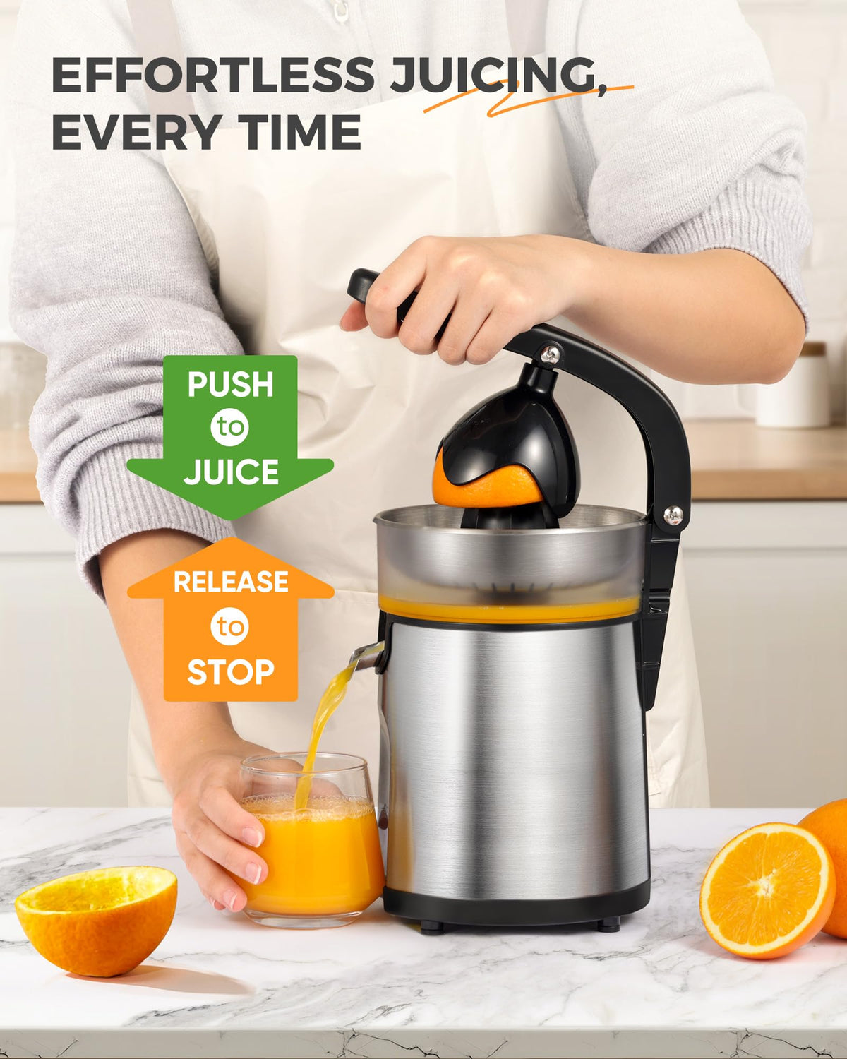 Amzpass large-cone attachment enables oranges and grapefruits extraction.