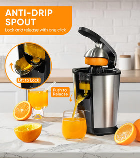Amzpass juicer soft-grip-handle delivers comfortable, effortless squeezing during breakfast citrus