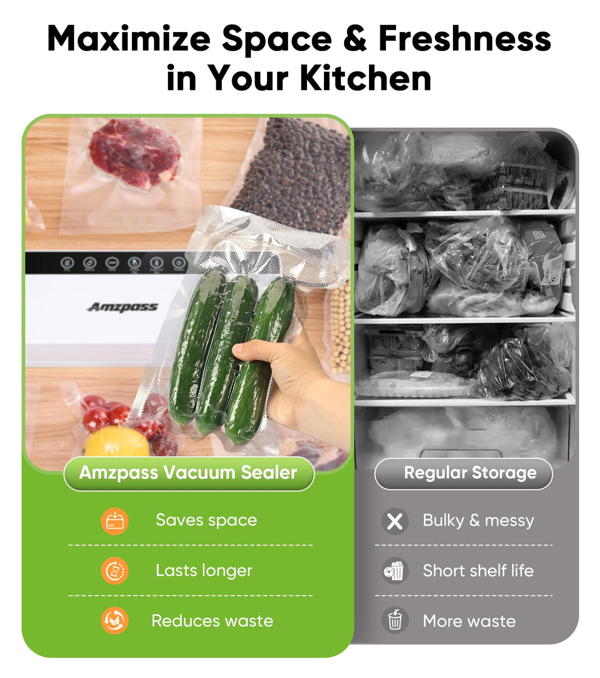 Amzpass white compact sealer in modern kitchen setting