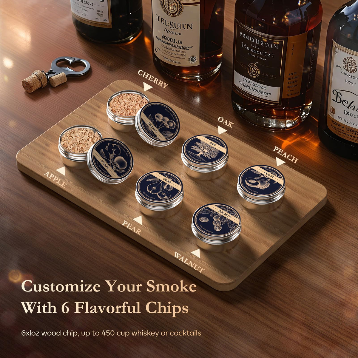 Amzseat wood chip pack oak cherry offers versatile flavor options.