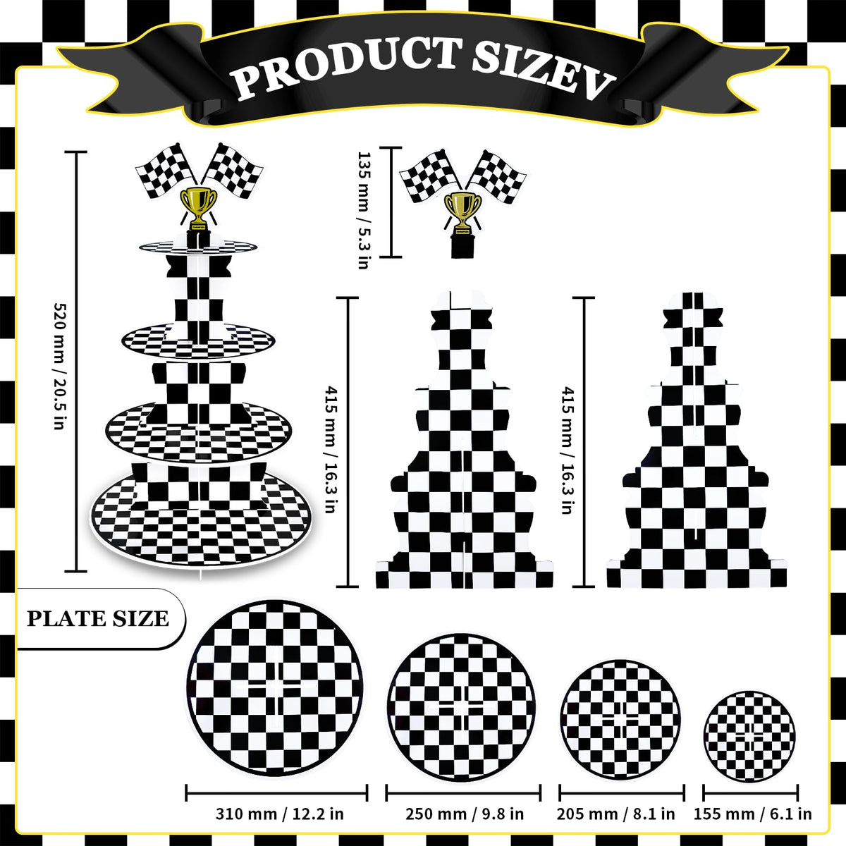 AMZWKT race car party decor elevates dessert display with bold colors and motion