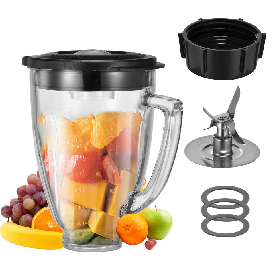 ANABIUP 6-cup glass blender jar with lid for leak-free blending