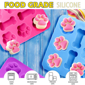 Anaeat 2in1 silicone mold showing puppy paw and bone designs