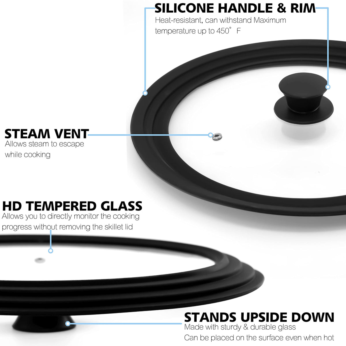 Anaeat dishwasher-safe lid cleans easily after cooking sessions.