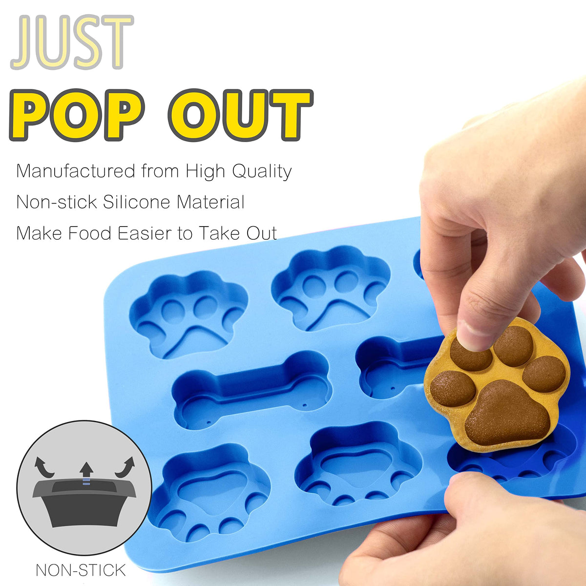 Anaeat close-up of nonstick silicone mold for easy demolding