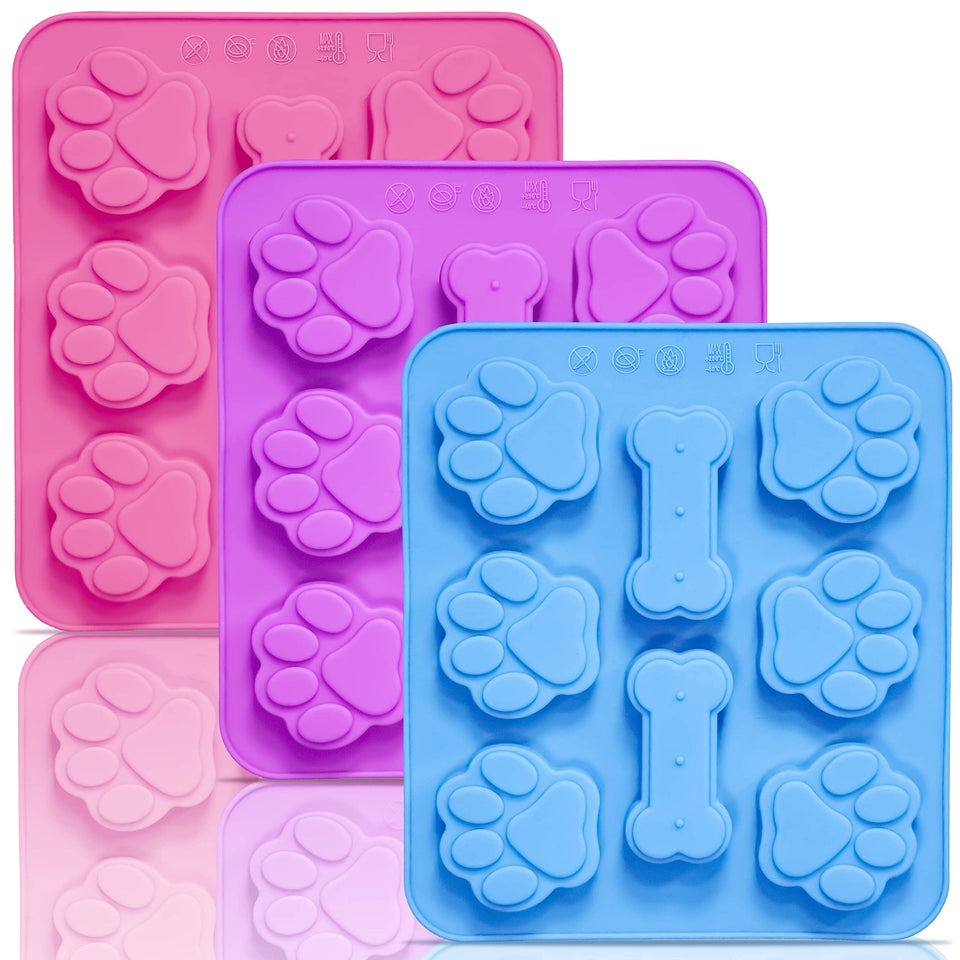 Anaeat puppy paw and bone molds set for 2-in-1 dog treats