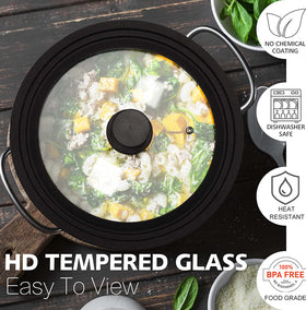 Anaeat universal lid for 10-inch pans provides quick monitoring without lifting.