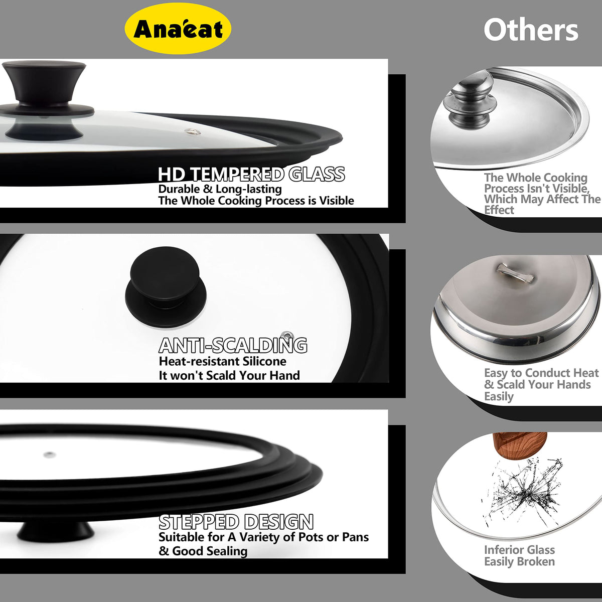 Transparent glass view helps monitor simmering without lifting the lid.