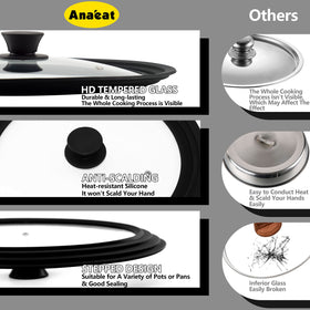 Transparent glass view helps monitor simmering without lifting the lid.