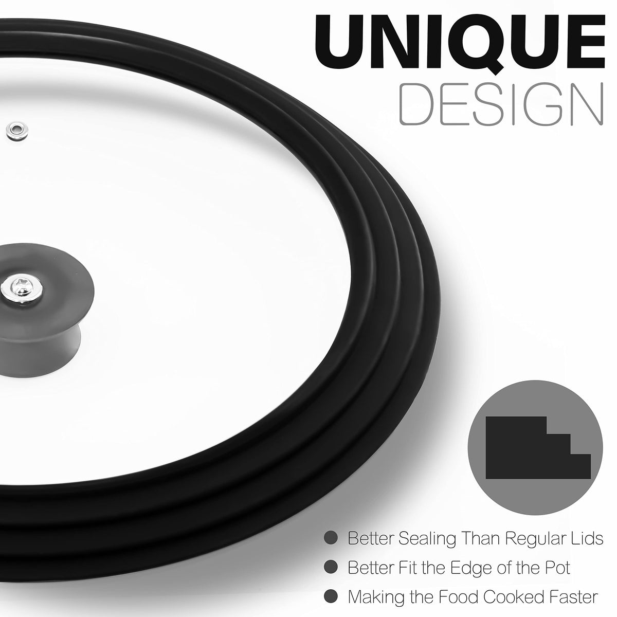Anaeat vented lid design reduces pressure and splatter while cooking.