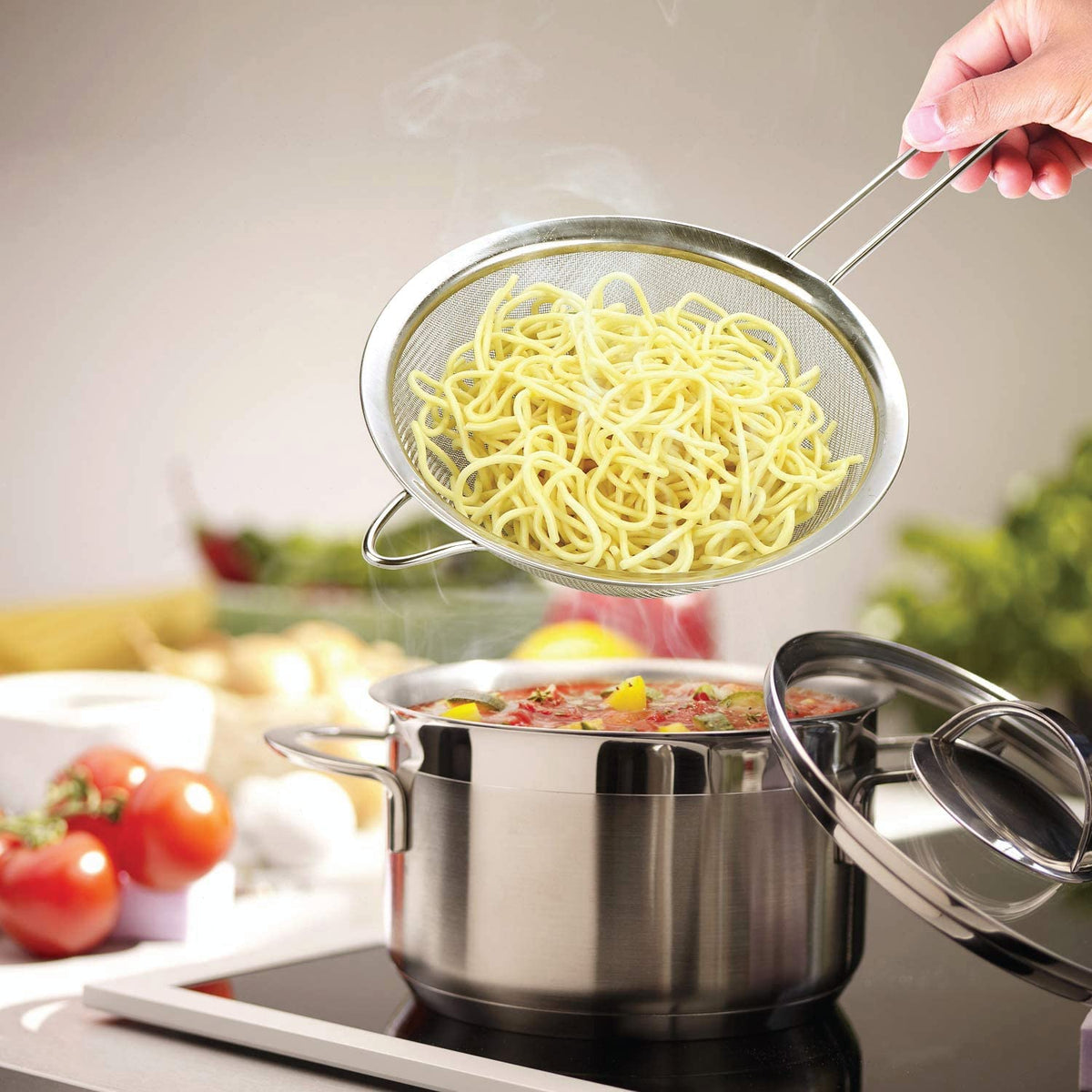 Anas easy-clean, dishwasher-safe strainers simplify cleanup