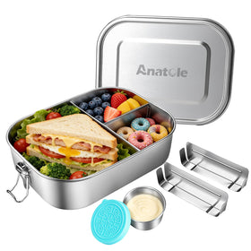 Anatole bento box made from 304 stainless steel showing durable construction and large capacity.